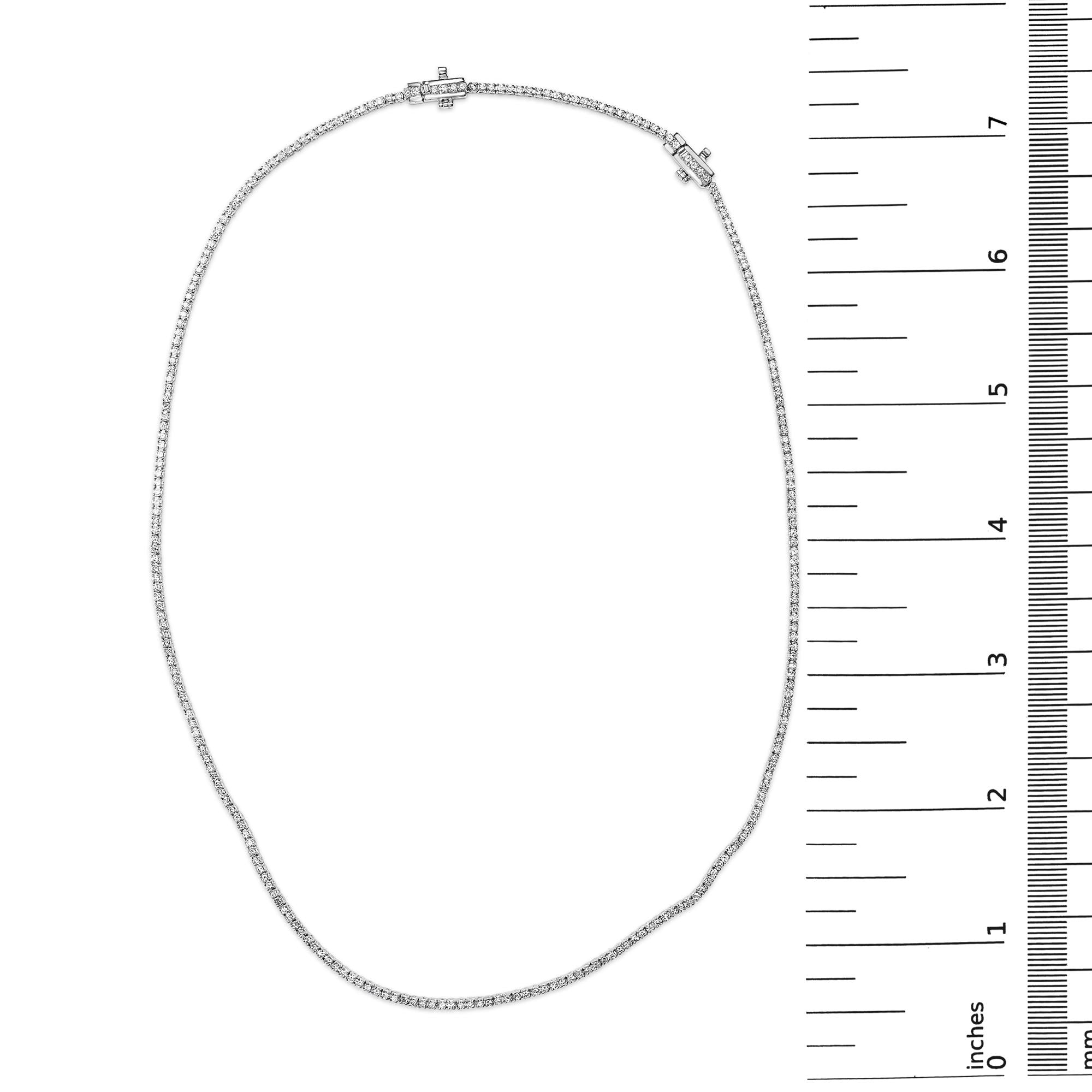 .925 Sterling Silver 3.0 Cttw Lab-Grown Diamond Tennis Necklace (F-G Color, VS2-SI1 Clarity) - 18" Inches