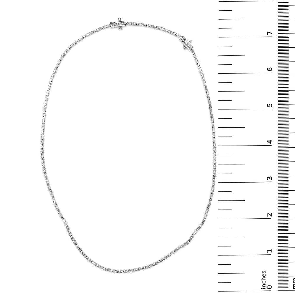 .925 Sterling Silver 3.0 Cttw Lab-Grown Diamond Tennis Necklace (F-G Color, VS2-SI1 Clarity) - 18" Inches