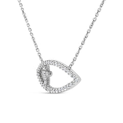 .925 Sterling Silver 1/2 Cttw Diamond Cross and Evil Eye 18" Inch Pendant Necklace (H-I Color, SI1-SI2 Clarity)