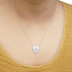 925 Sterling Silver 1/3 Ctw Diamond Heart and Lightning Bolt Pendant Necklace (H-I Color, SI1-SI2 Clarity) -  18" Inches