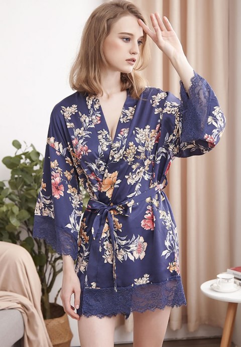 Floral Satin Robe