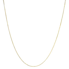 Unisex Solid 14K Gold 0.75mm Classic Box Chain Necklace