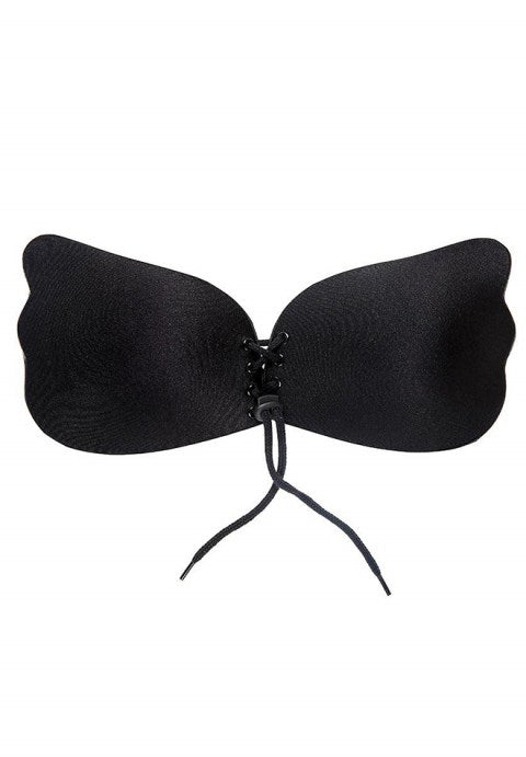 Strapless Bra Sexy Backless Wing Shape Silicone Self Adhesive Push Up with Drawstring
