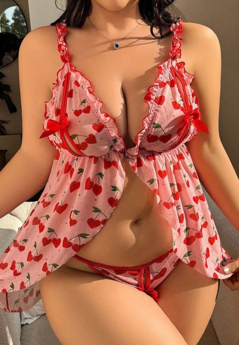 Womens Lingerie Sexy Mesh Babydoll V Neck Sleepwear Nightgowns for Women Chemise