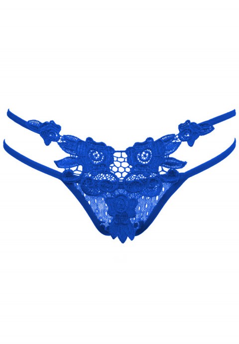 Dual Banded Floral Lace G-string