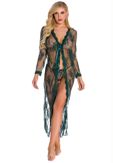 Long Sheer Lace Robe