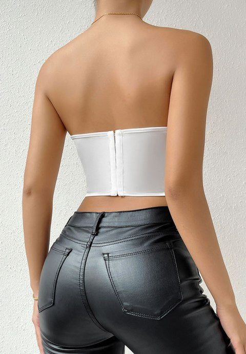 Versatile White Bustier Top