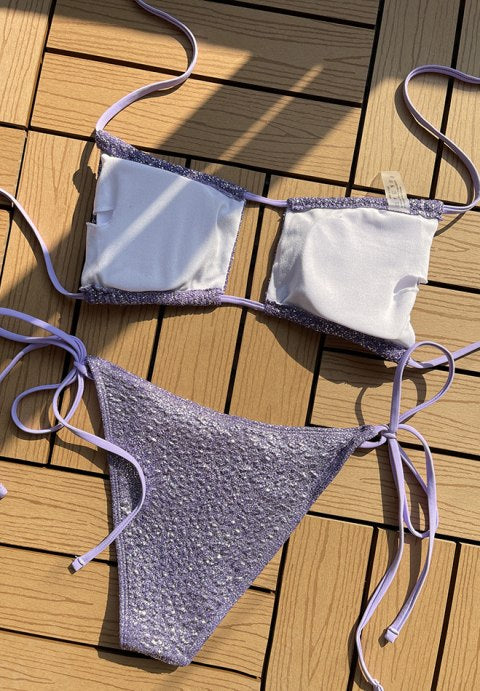 Cassie Glitter Halter 2 Piece Bikini