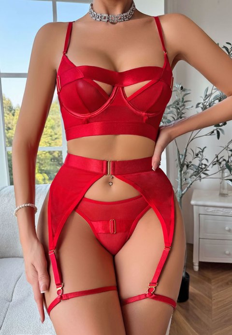 Sneak Around Strappy 4 Piece Garter Set