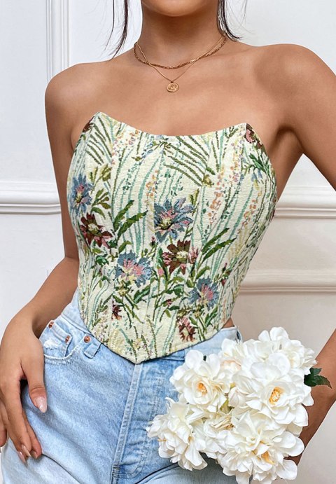 Sophisticated Floral Corset Top
