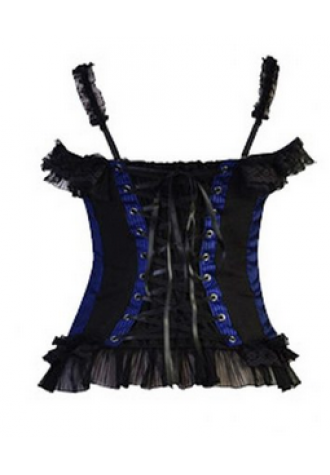 Lace Trim Buckle Straps Bustier