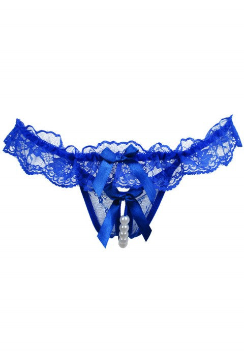 Hiden Pearl Beading Lace G-string