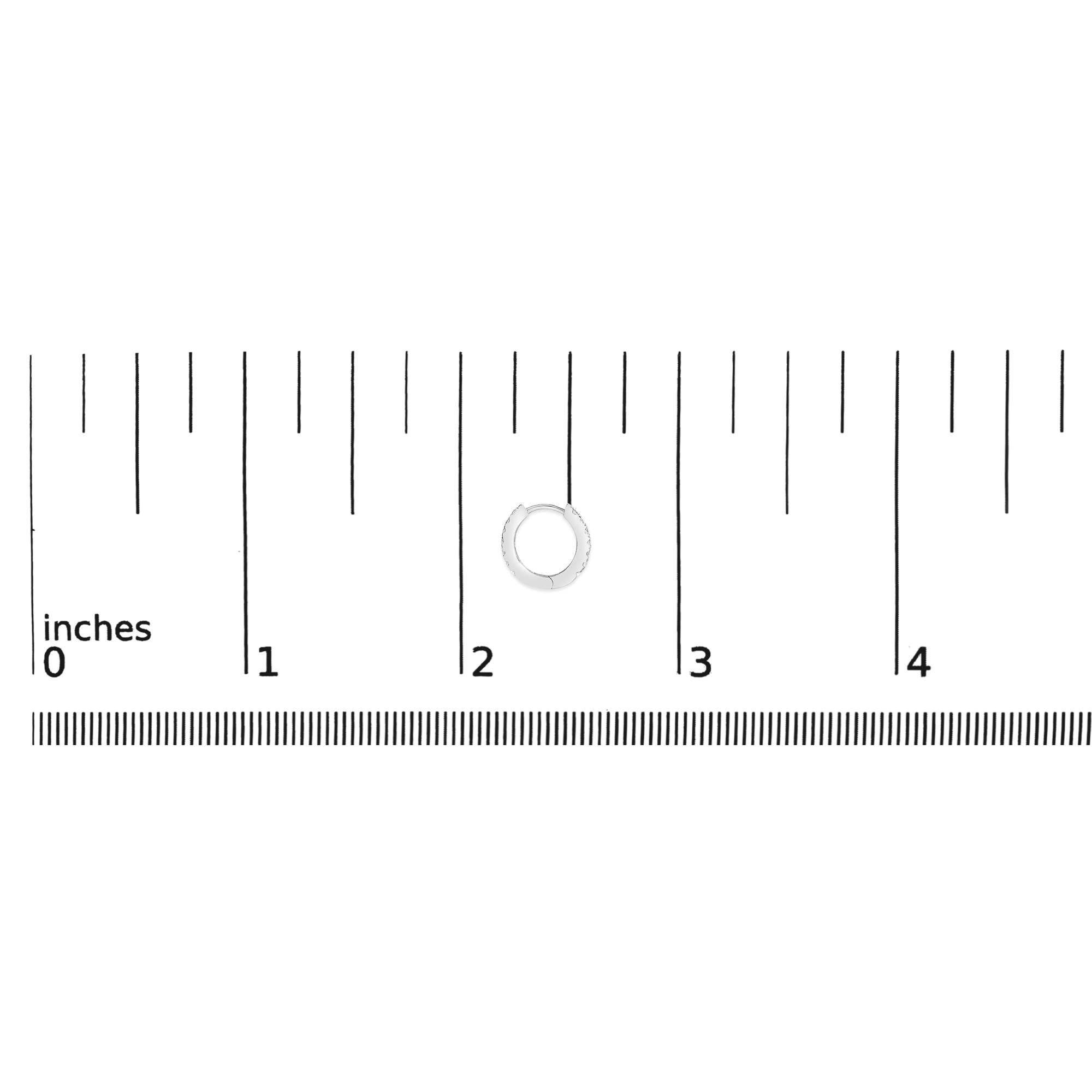 10K Gold 1/4 Cttw Diamond Double Sided Huggie Hoop Earrings