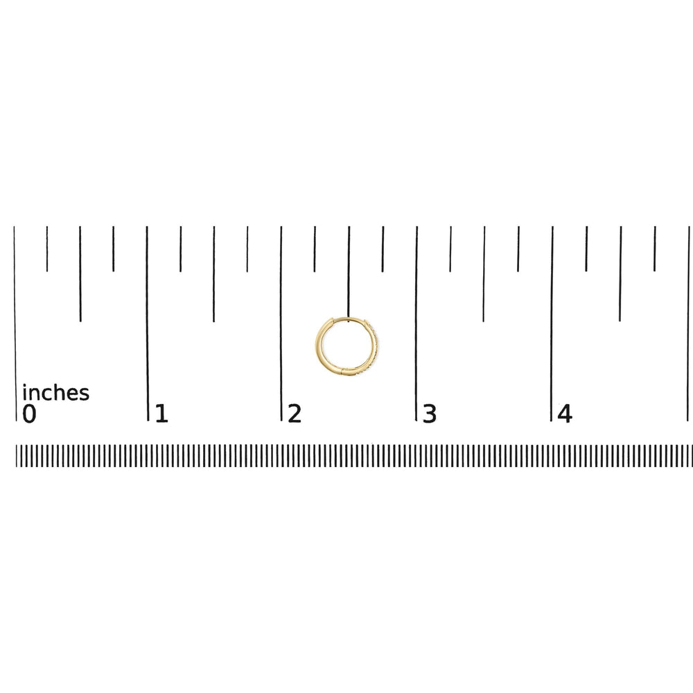 14K Gold 1/5 CTW Diamond Huggie Hoop Earrings
