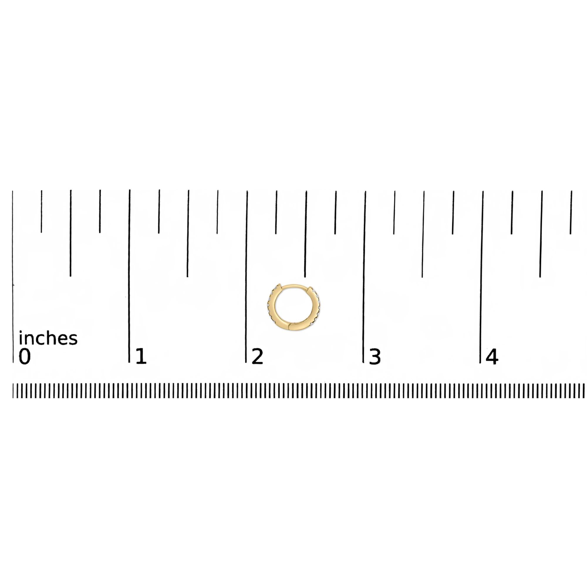 10K Gold 1/4 Cttw Diamond Double Sided Huggie Hoop Earrings