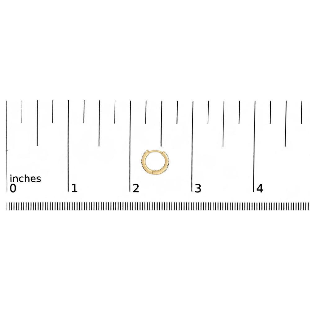 10K Gold 1/4 Cttw Diamond Double Sided Huggie Hoop Earrings