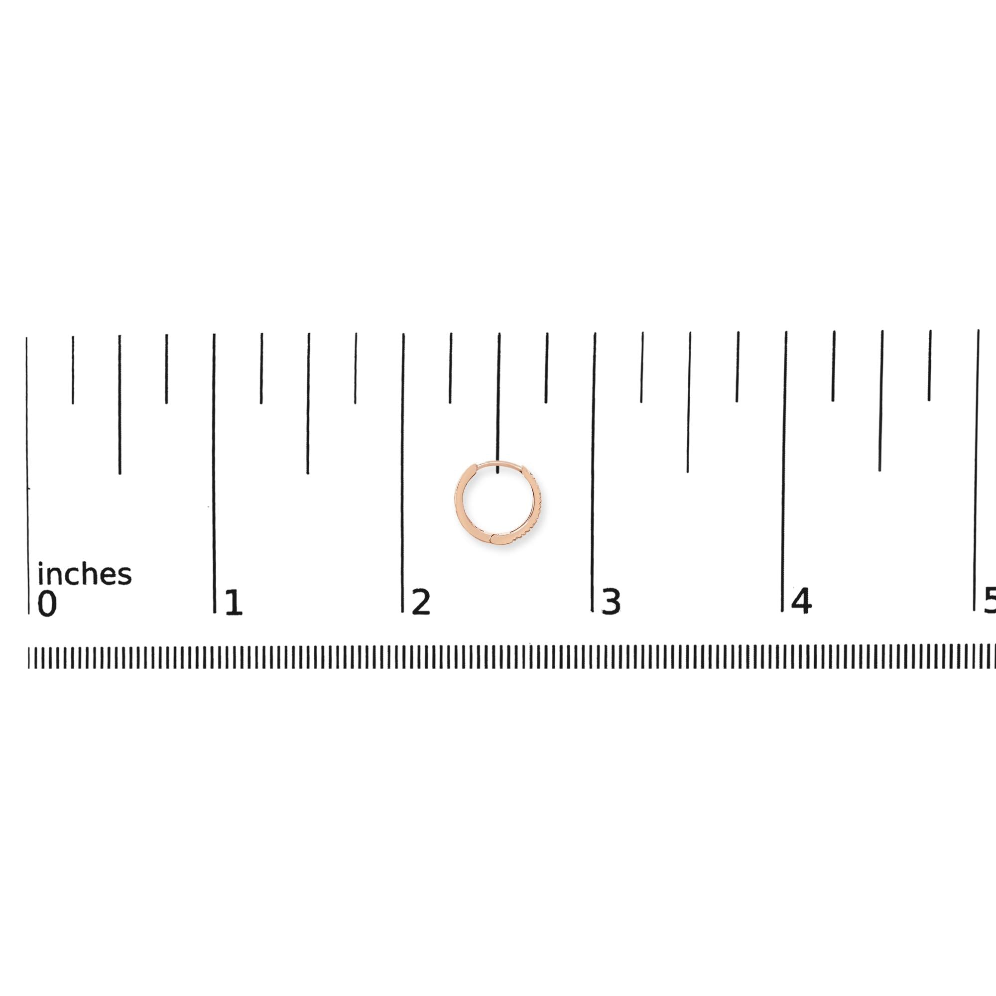 14K Gold 1/5 CTW Diamond Huggie Hoop Earrings