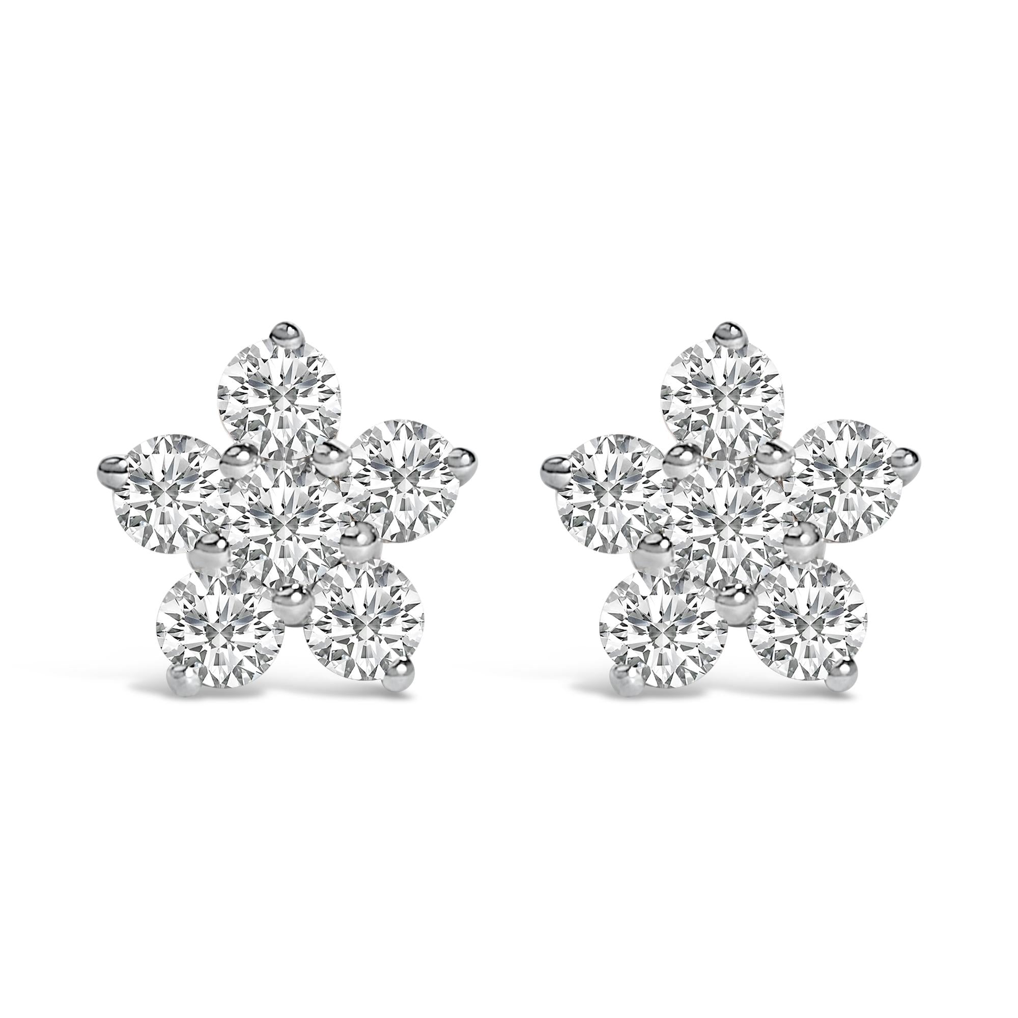 10K Gold 1/2 Cttw Lab Grown Diamond Star Stud Earrings