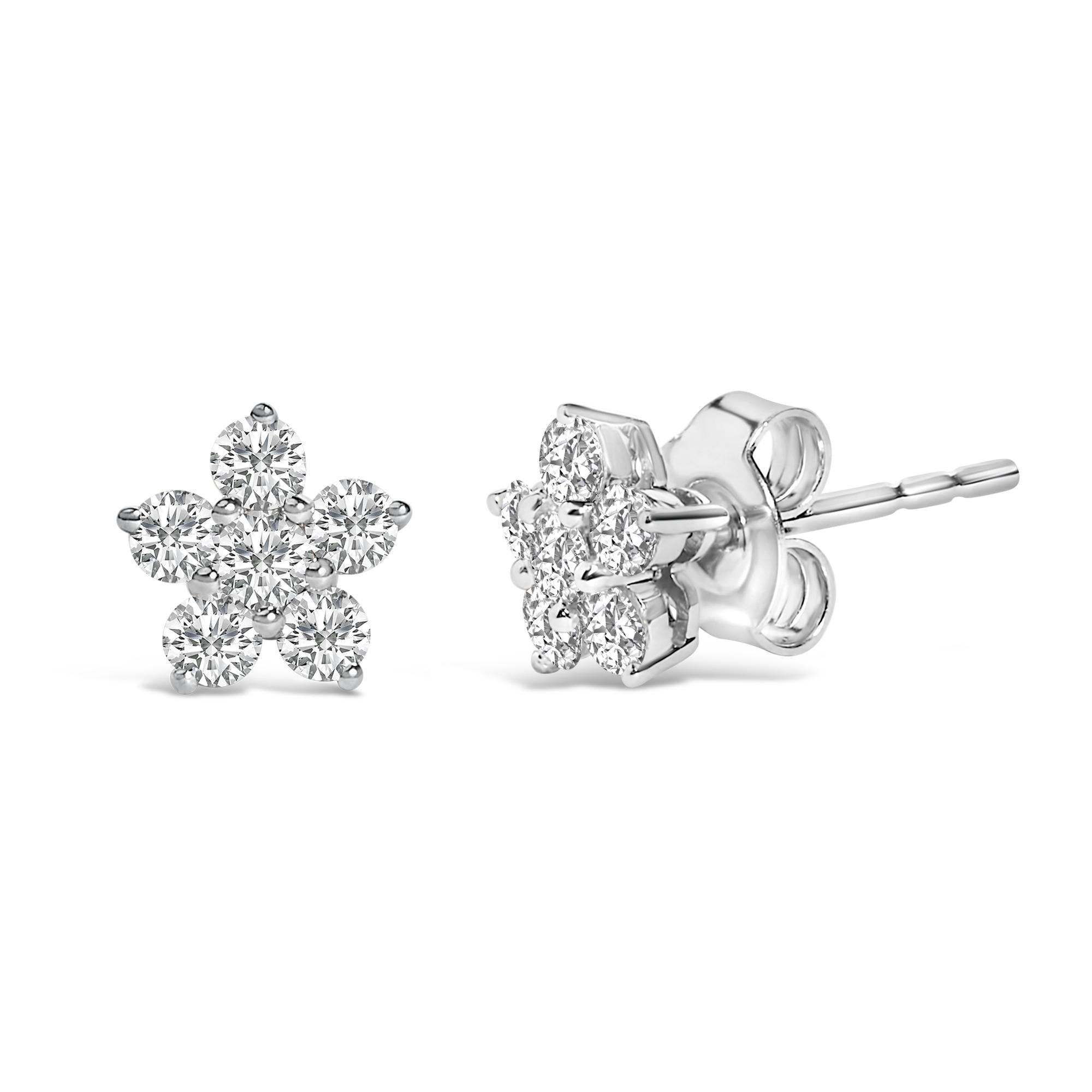 10K Gold 1/2 Cttw Lab Grown Diamond Star Stud Earrings