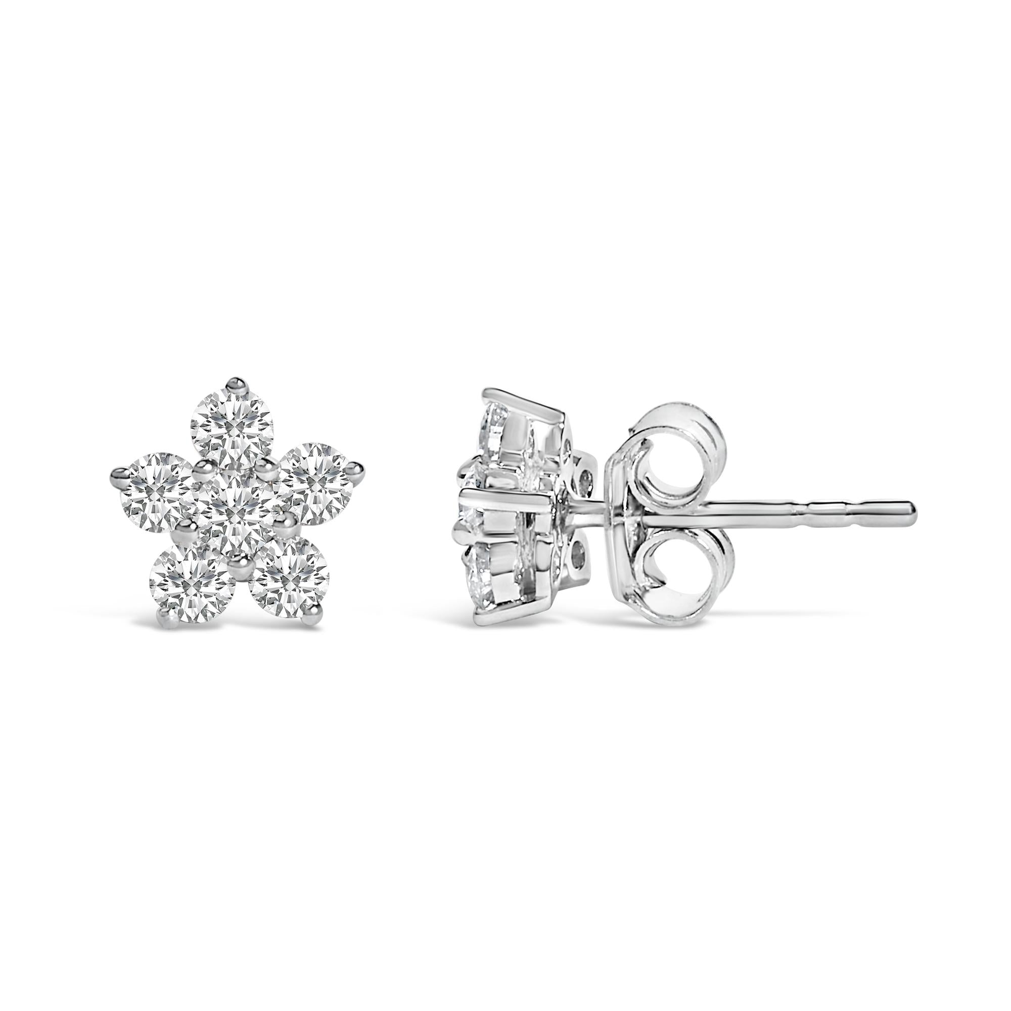 10K Gold 1/2 Cttw Lab Grown Diamond Star Stud Earrings