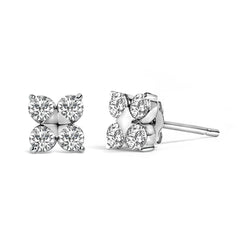 10K Gold 1/2 Cttw Lab Grown Diamond Snowflake Stud Earrings