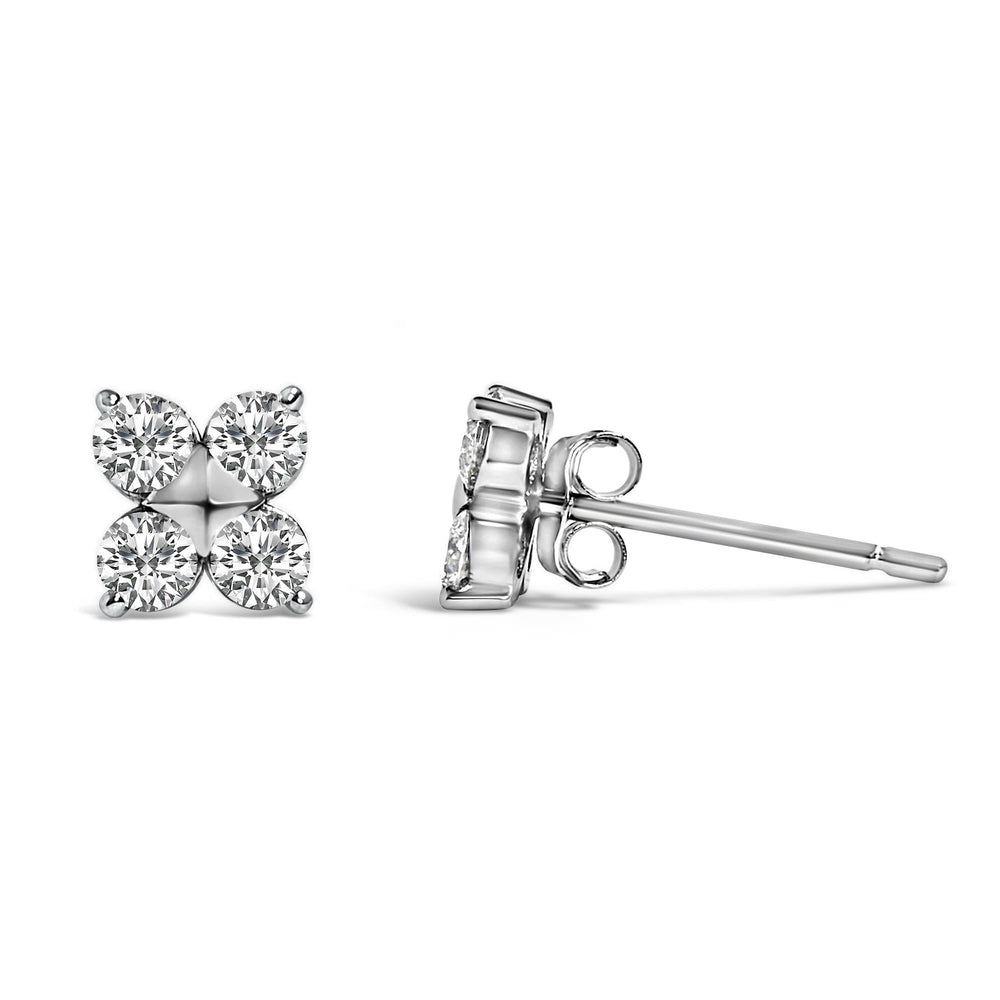 10K Gold 1/2 Cttw Lab Grown Diamond Snowflake Stud Earrings