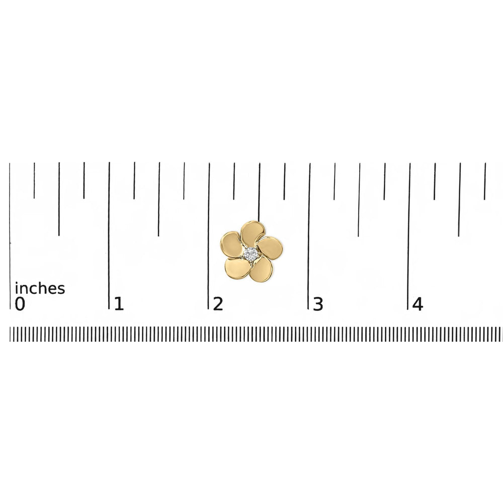 10K Gold 1/3 Cttw Lab Grown Diamond Flower Petal Stud Earrings