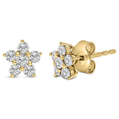 10K Gold 1/2 Cttw Lab Grown Diamond Star Stud Earrings