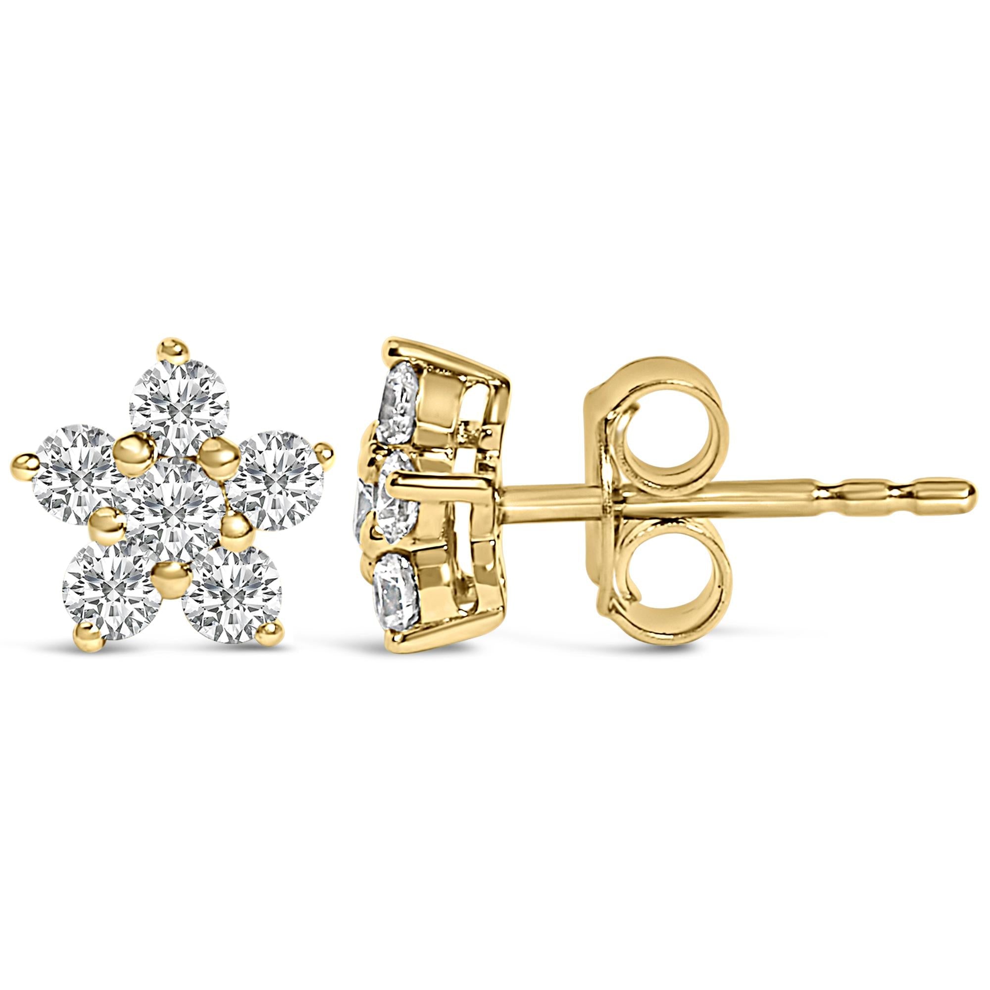 10K Gold 1/2 Cttw Lab Grown Diamond Star Stud Earrings