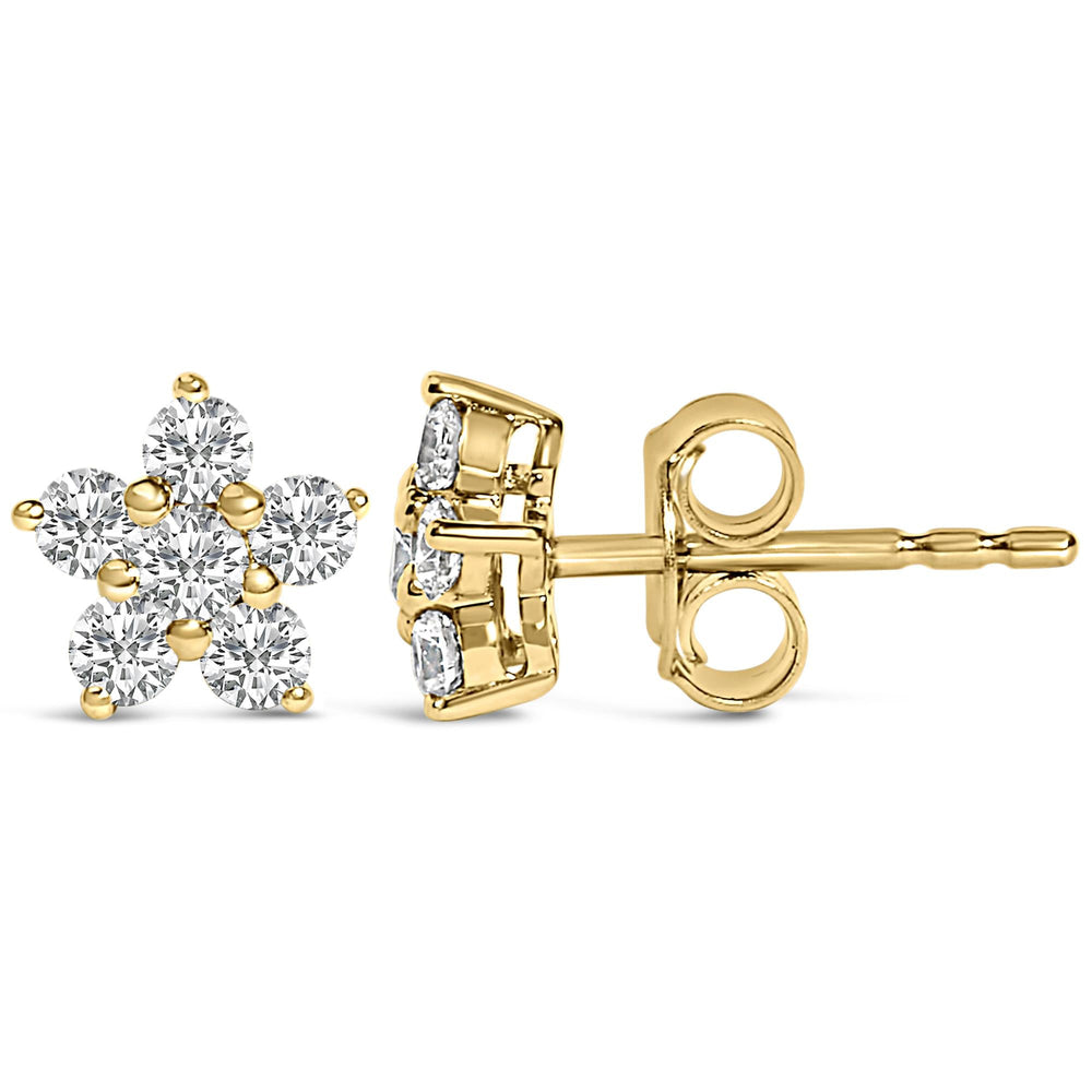 10K Gold 1/2 Cttw Lab Grown Diamond Star Stud Earrings