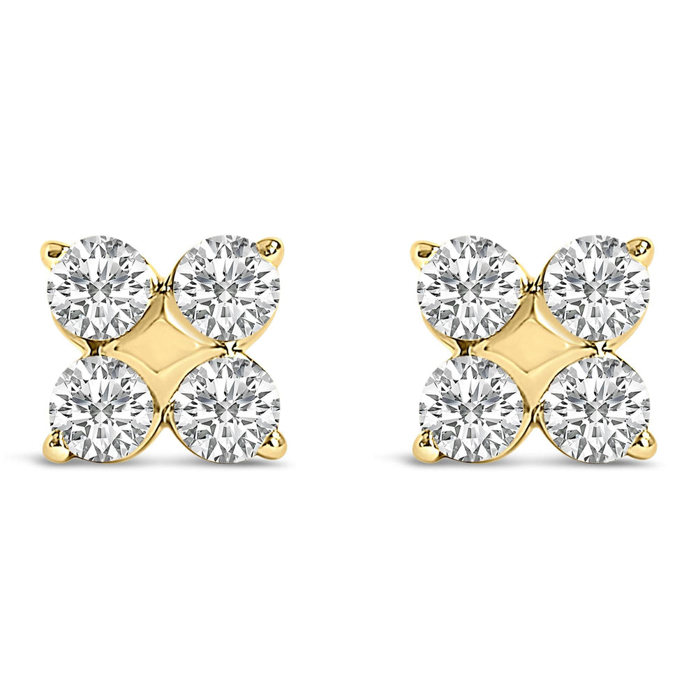 10K Gold 1/2 Cttw Lab Grown Diamond Snowflake Stud Earrings