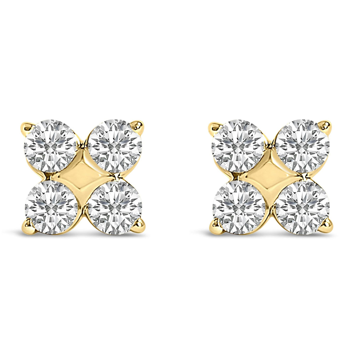10K Gold 1/2 Cttw Lab Grown Diamond Snowflake Stud Earrings