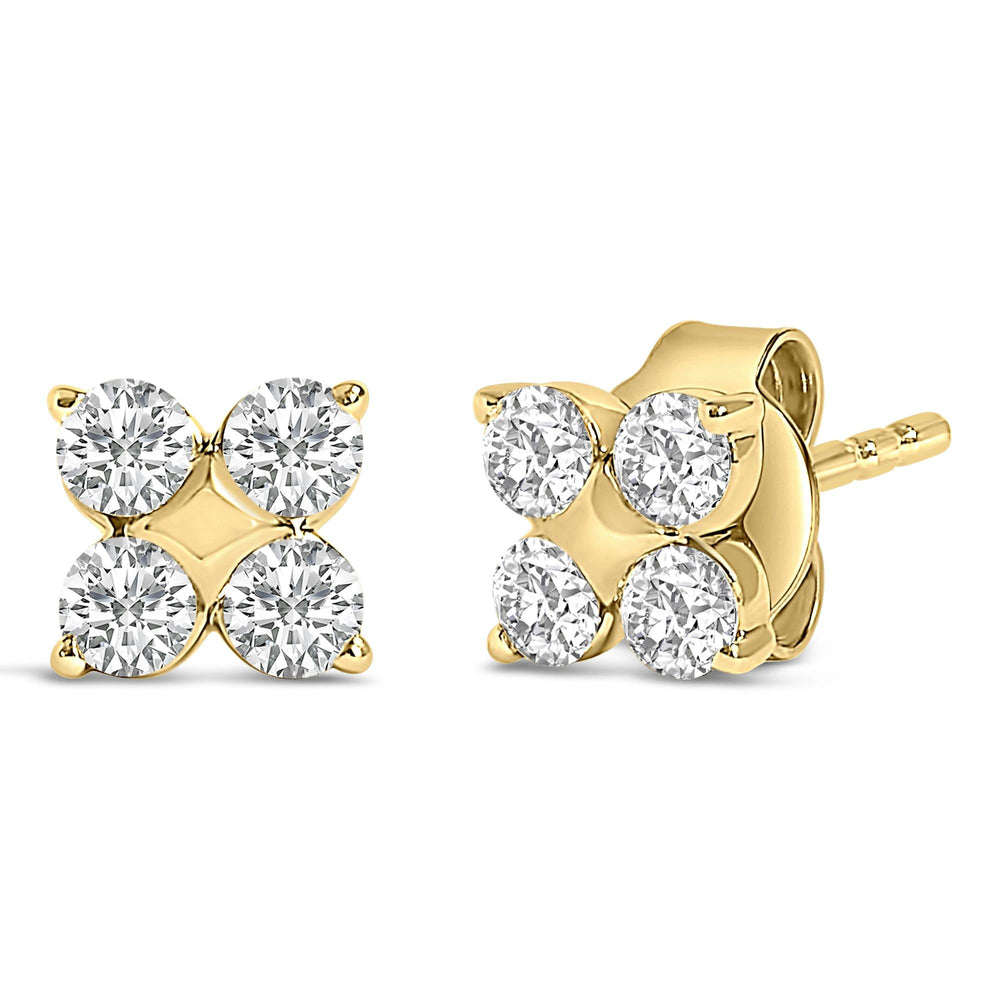 10K Gold 1/2 Cttw Lab Grown Diamond Snowflake Stud Earrings
