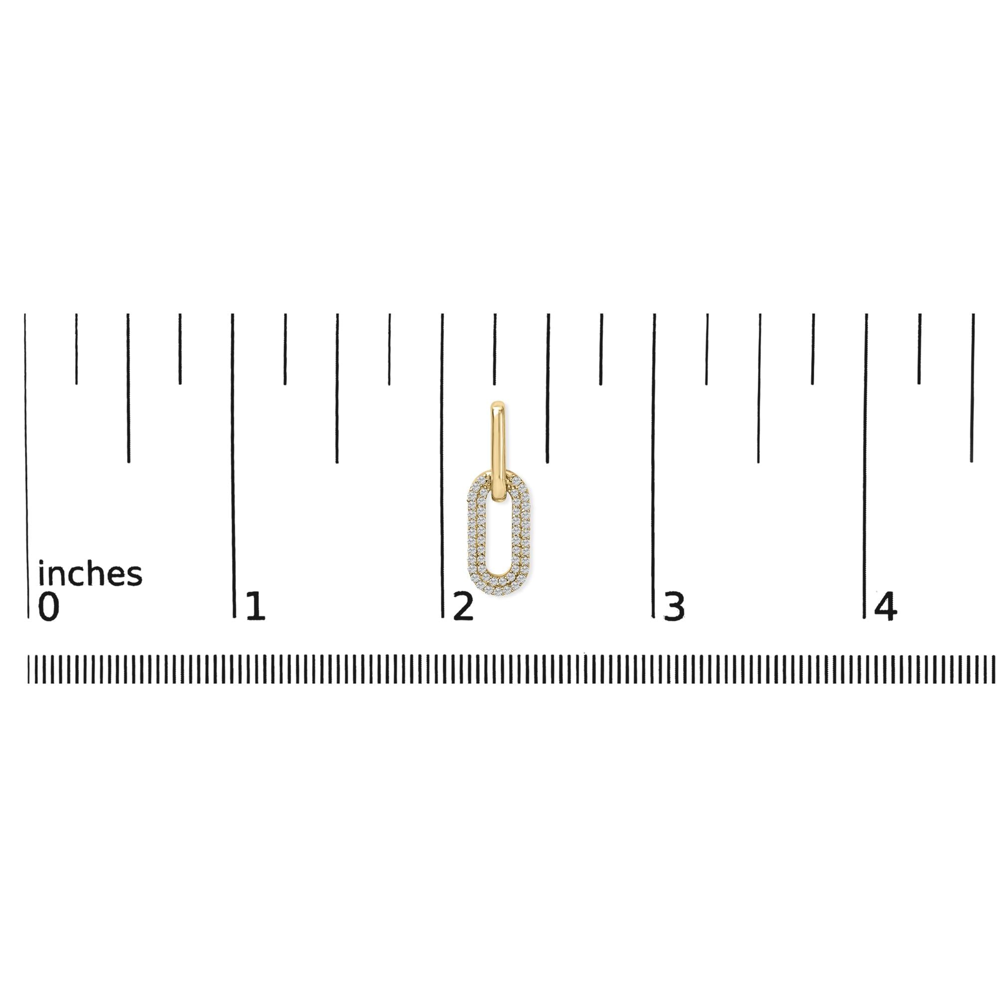10K Gold 1/2 Cttw Lab Grown Diamond Dangling Paperclip Drop Earrings