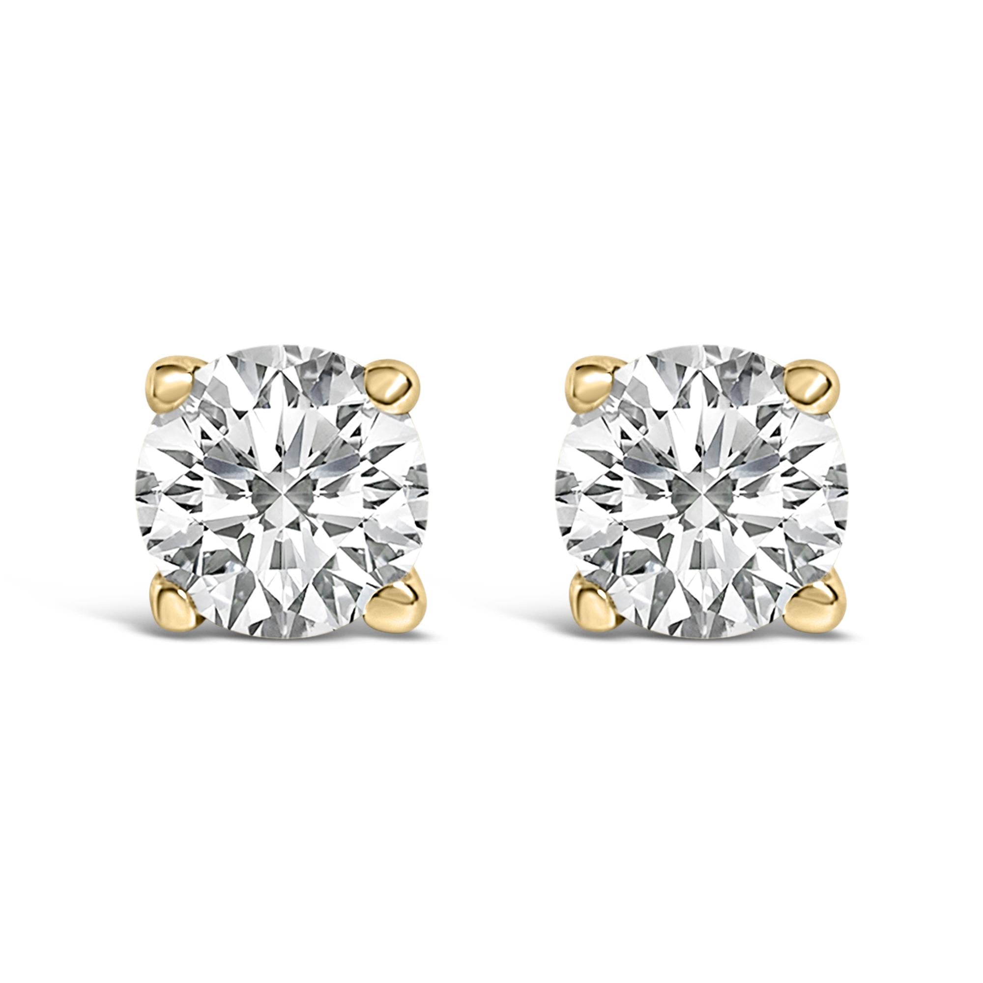 14K Gold 1/2 Cttw Lab Grown Diamond Solitaire Stud Earrings