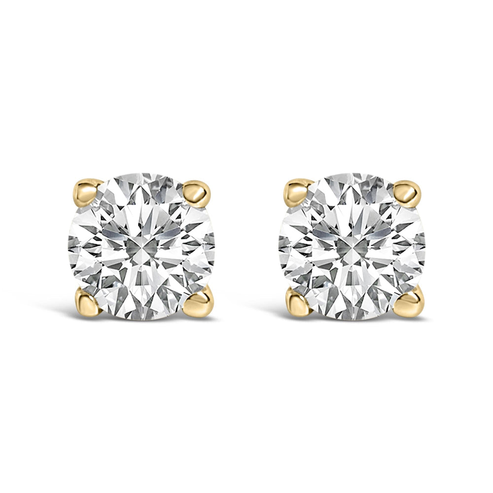 14K Gold 1/2 Cttw Lab Grown Diamond Solitaire Stud Earrings