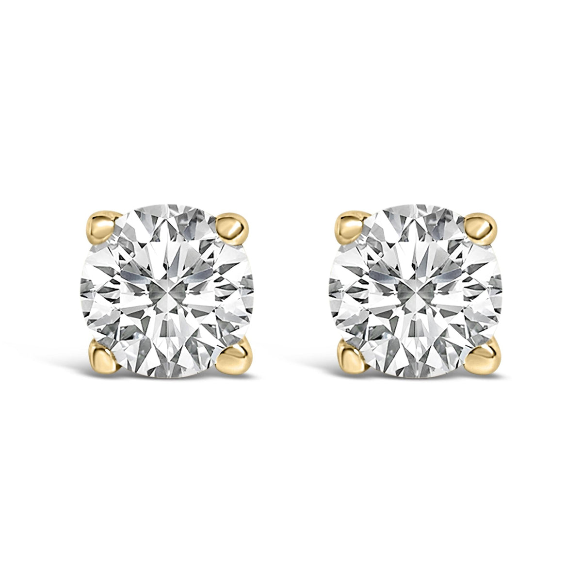 14K Gold 1/2 Cttw Lab Grown Diamond Solitaire Stud Earrings