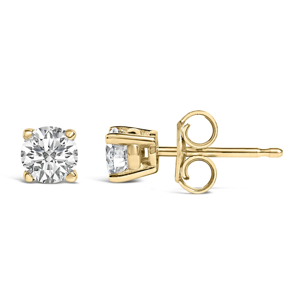 14K Gold 1/2 Cttw Lab Grown Diamond Solitaire Stud Earrings