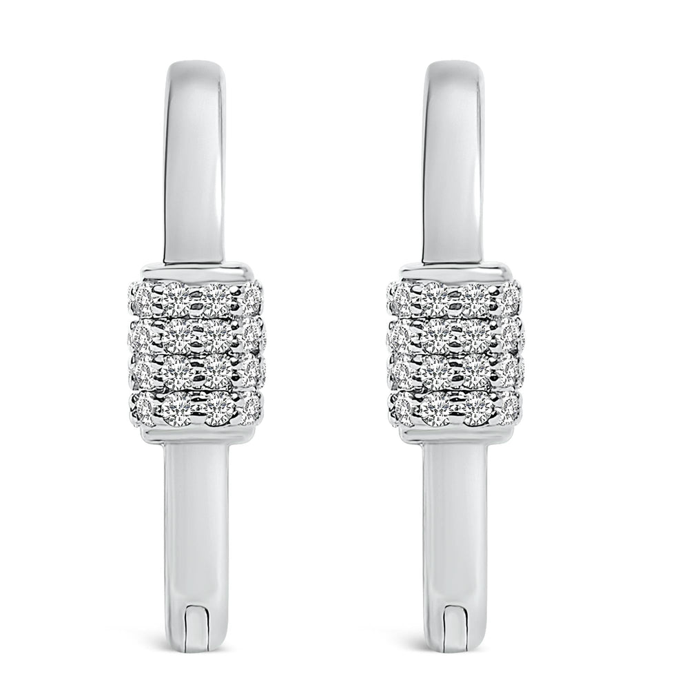 10K Gold 3/8 Cttw Lab Grown Diamond Heart Shaped Huggie Hoop Earrings
