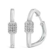 10K Gold 3/8 Cttw Lab Grown Diamond Heart Shaped Huggie Hoop Earrings