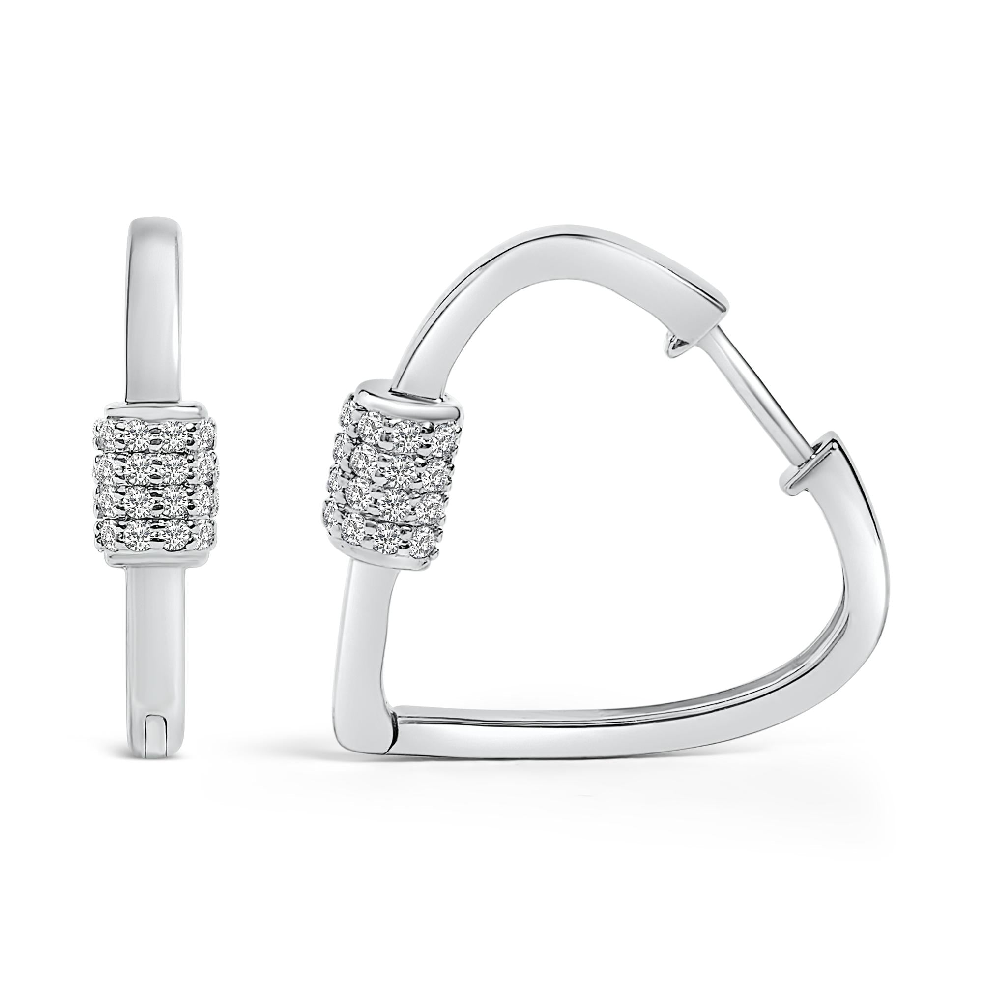 10K Gold 3/8 Cttw Lab Grown Diamond Heart Shaped Huggie Hoop Earrings