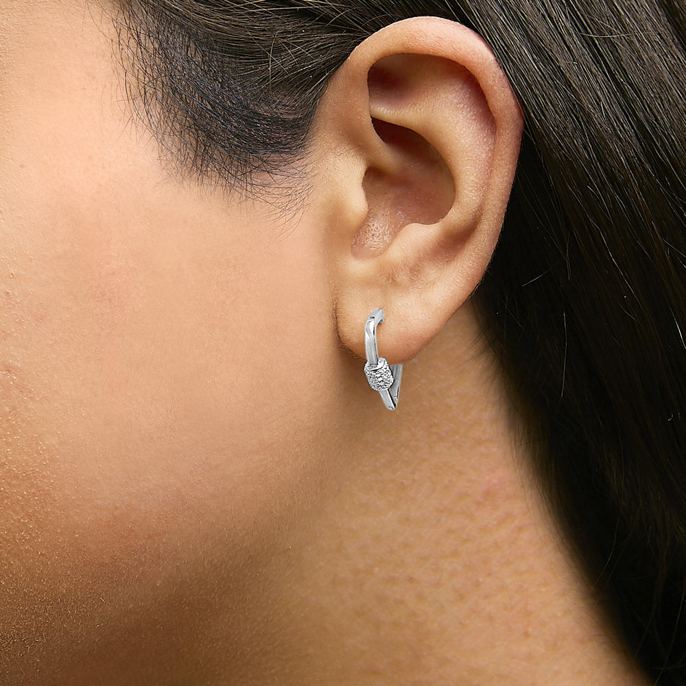10K Gold 3/8 Cttw Lab Grown Diamond Heart Shaped Huggie Hoop Earrings