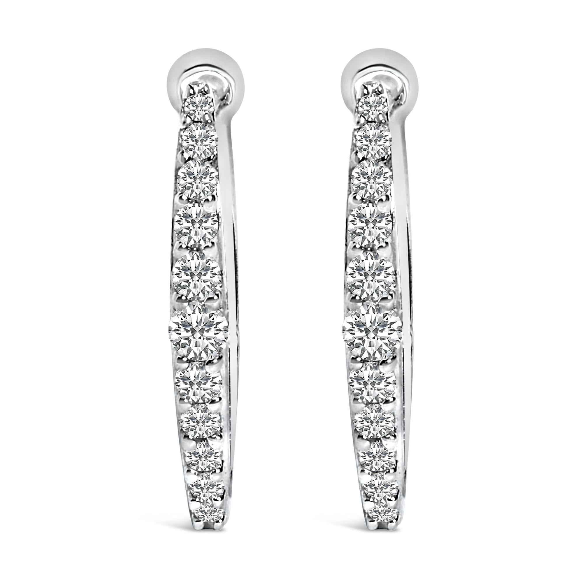10K Gold 1/4 Cttw Lab Grown Diamond Heart Shaped Huggy Hoop Earrings
