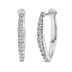 10K Gold 1/4 Cttw Lab Grown Diamond Heart Shaped Huggy Hoop Earrings