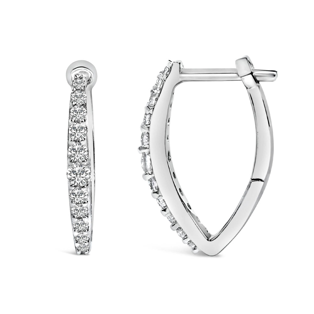 10K Gold 1/4 Cttw Lab Grown Diamond Heart Shaped Huggy Hoop Earrings