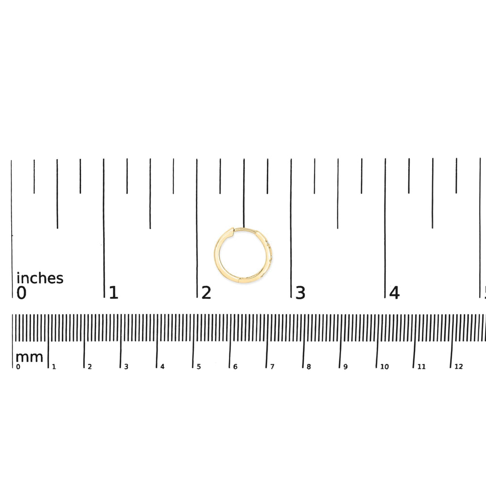 10K Gold 1/5 Cttw Lab Grown Diamond Three Stone Huggie Hoop Earrings
