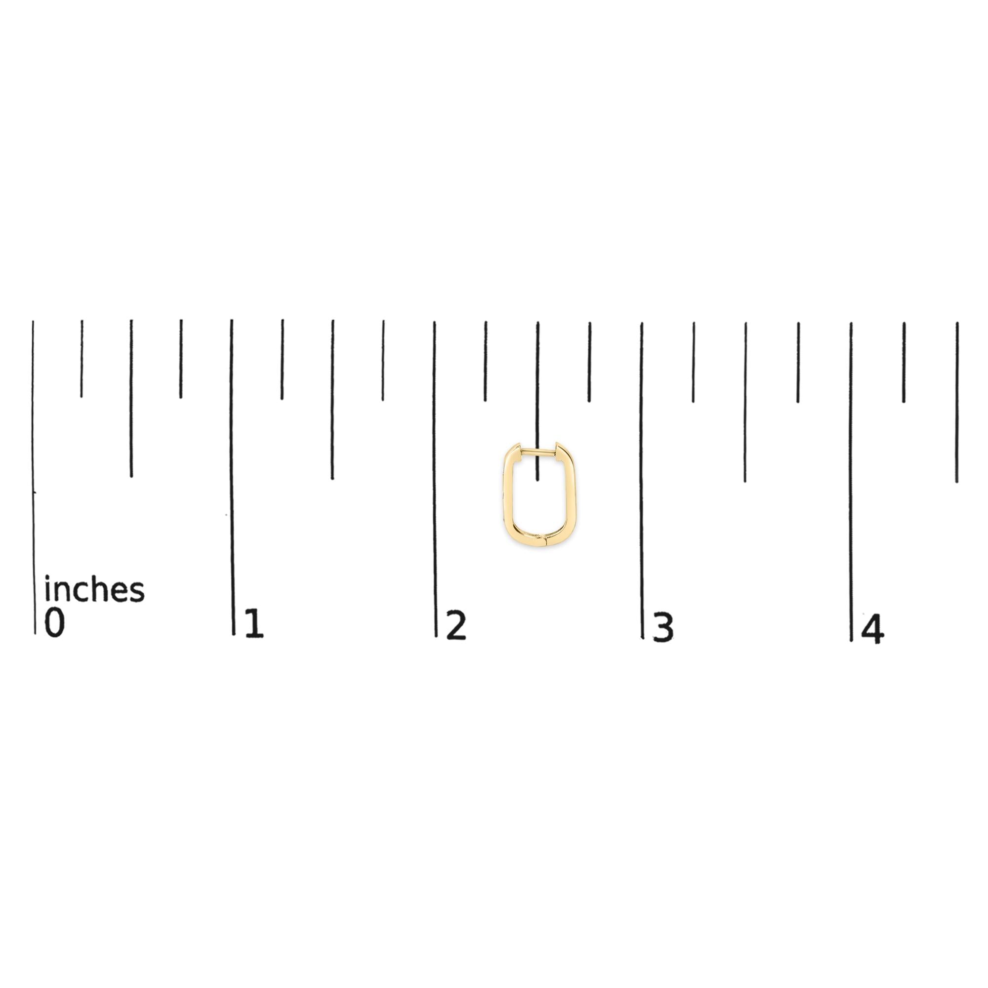 10K Gold 1/10 Cttw Three Stone Lab Grown Diamond Oval Huggies Hoop Earrings