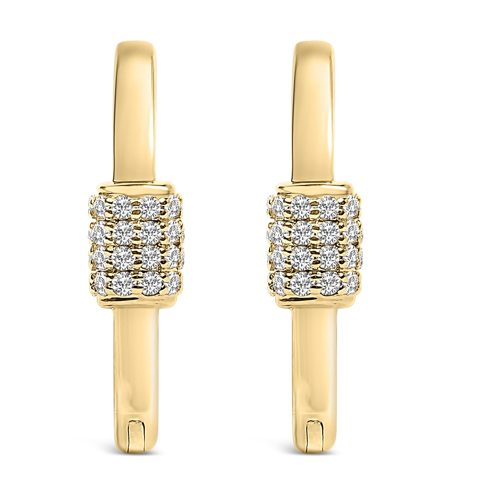 10K Gold 3/8 Cttw Lab Grown Diamond Heart Shaped Huggie Hoop Earrings