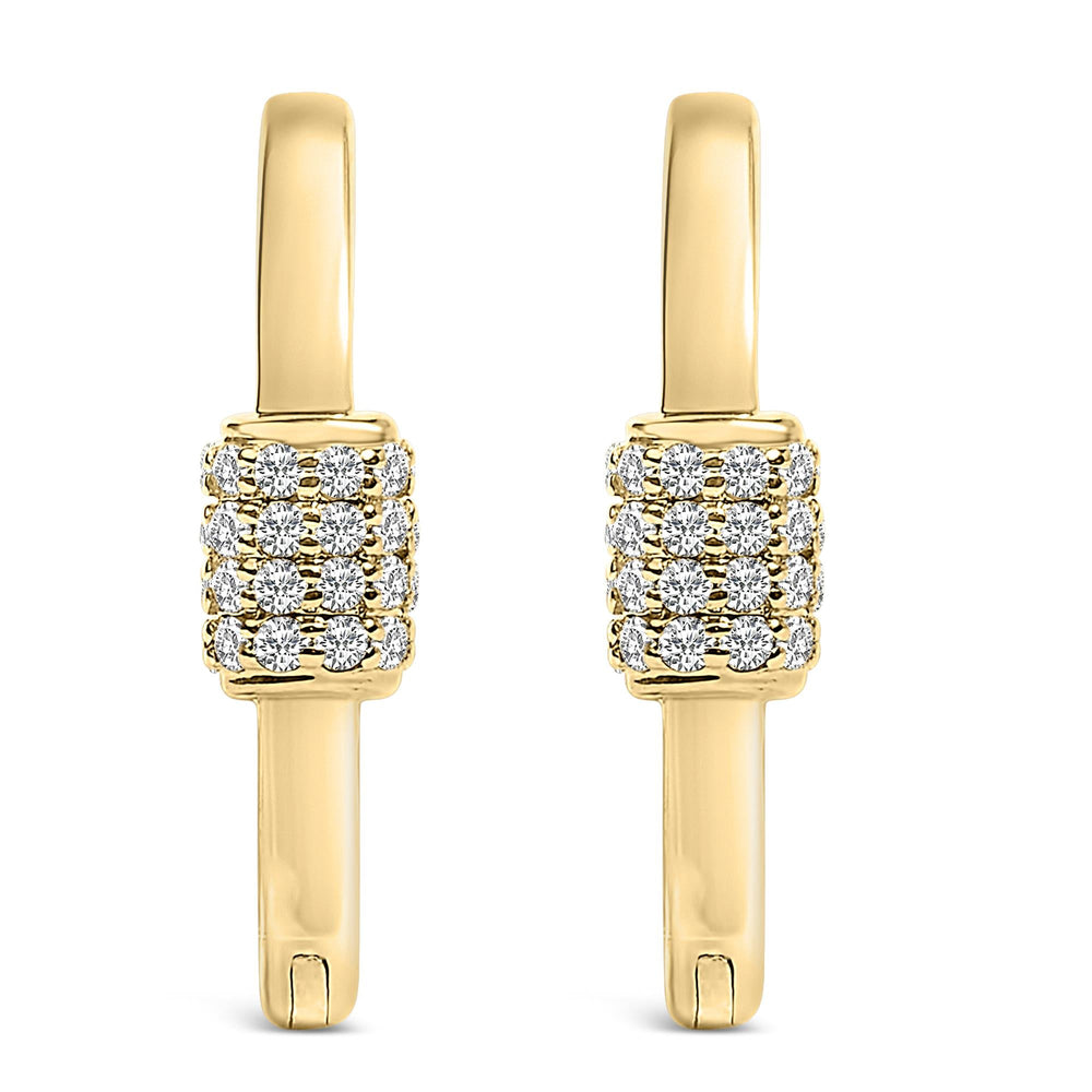 10K Gold 3/8 Cttw Lab Grown Diamond Heart Shaped Huggie Hoop Earrings