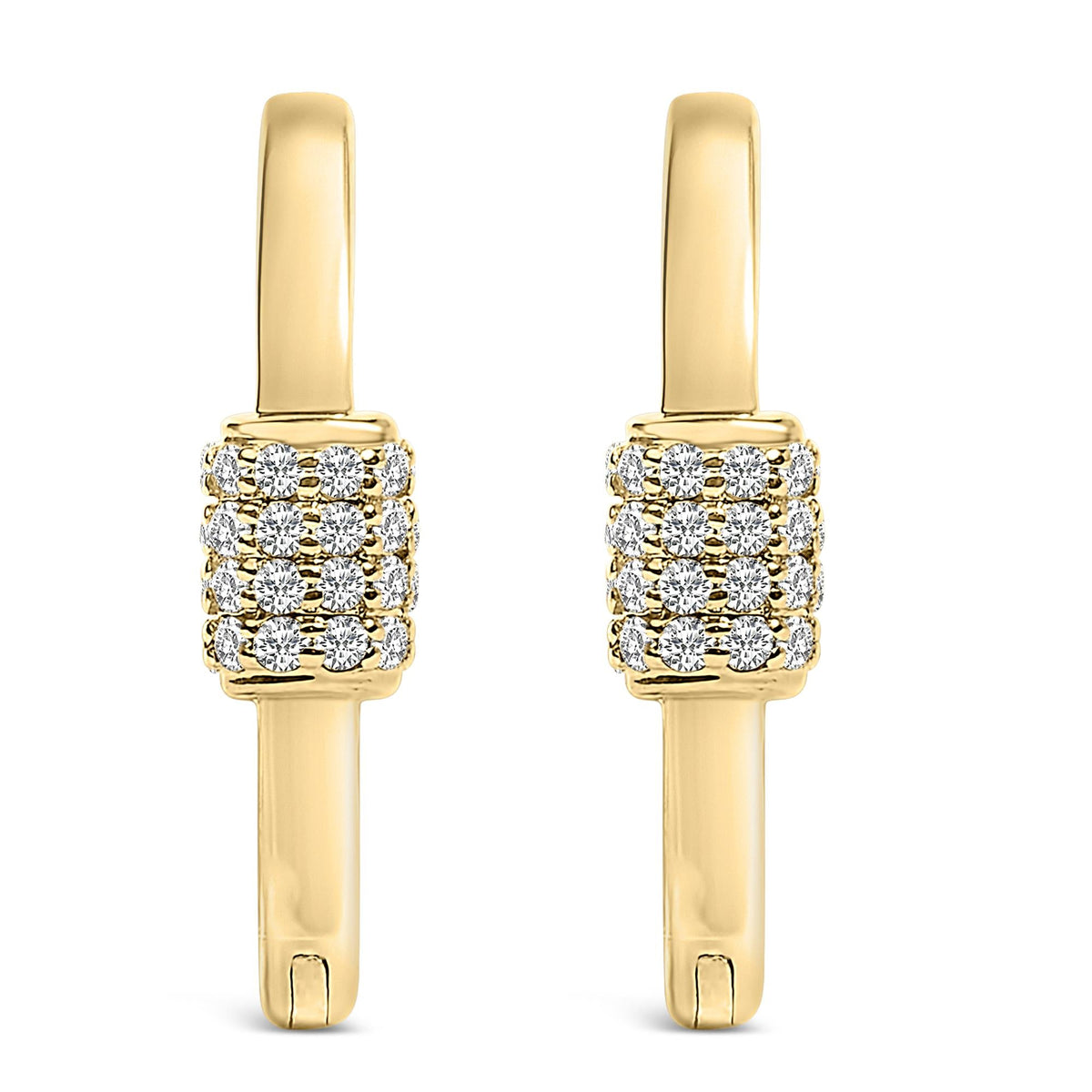 10K Gold 3/8 Cttw Lab Grown Diamond Heart Shaped Huggie Hoop Earrings